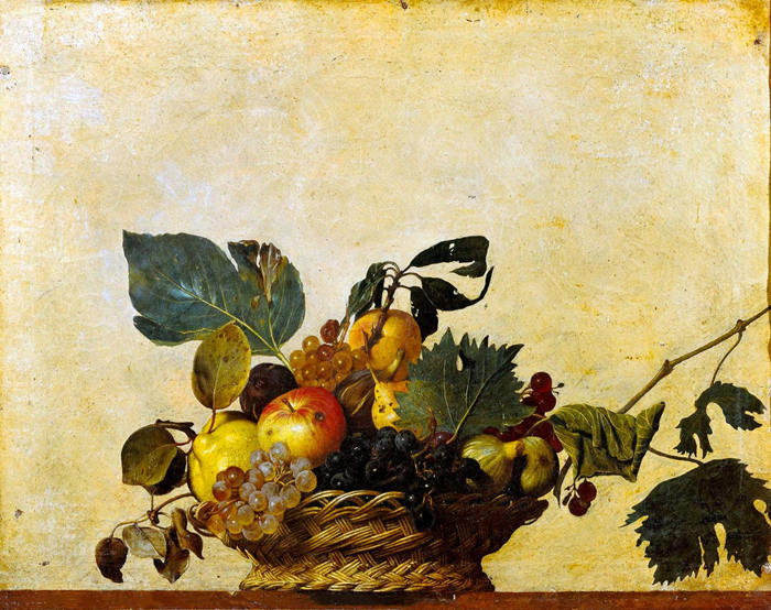 前500幅世界名画-《水果篮子》 卡拉瓦乔（米开朗基罗梅里西） - 46 x 64 厘米