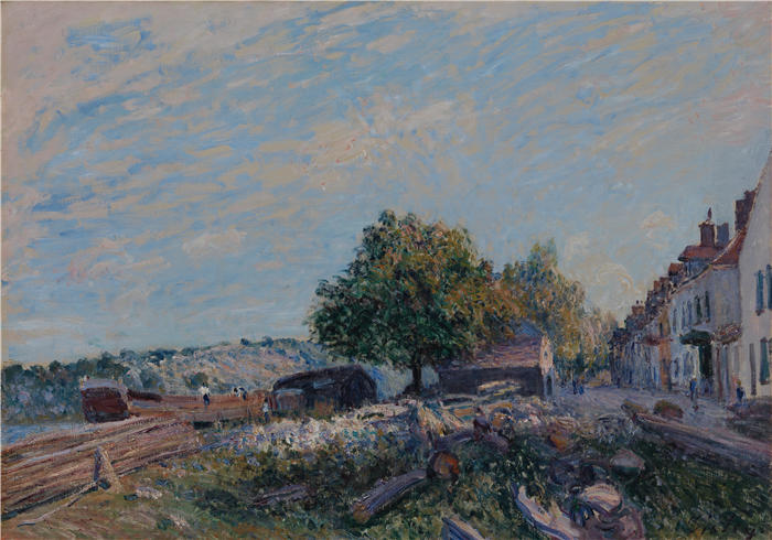 阿尔弗雷德·西斯利(Alfred Sisley,法国画家)高清作品-《圣马梅斯-早晨 (1884)》