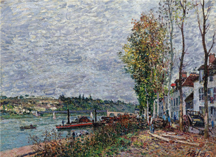 阿尔弗雷德·西斯利(Alfred Sisley,法国画家)高清作品-《圣玛梅斯雾日(1880年)》