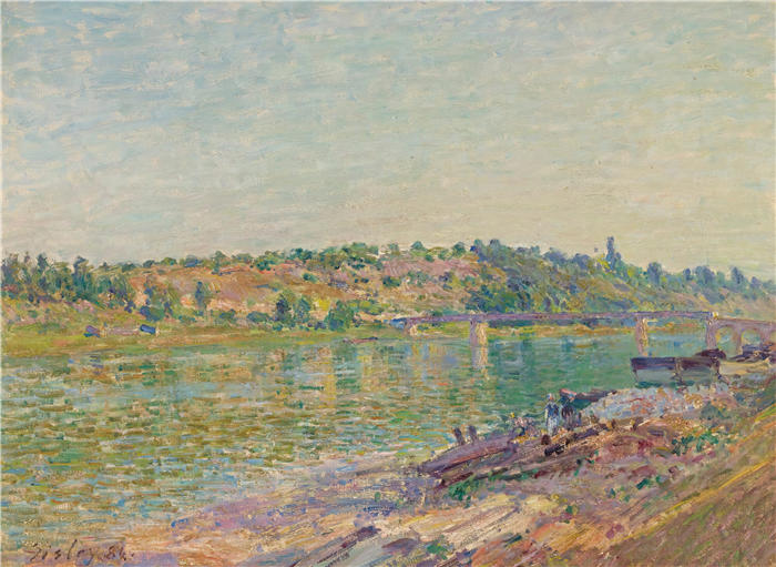 阿尔弗雷德·西斯利(Alfred Sisley,法国画家)高清作品-《圣玛梅斯(1884年)的塞勒-苏斯莫雷特山》