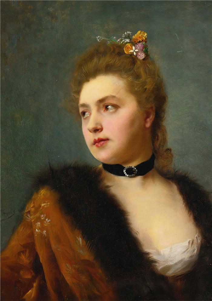 古斯塔夫·让·雅凯(Gustave Jean Jacquet,法国画家)高清作品-《巴黎人》