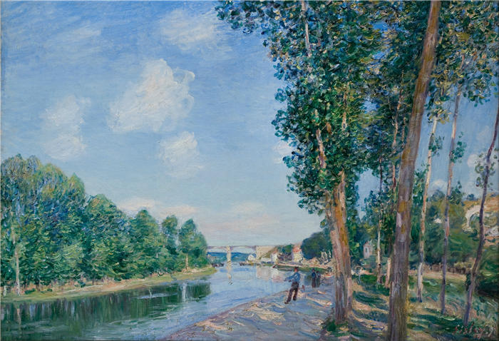 阿尔弗雷德·西斯利(Alfred Sisley,法国画家)高清作品-《圣马梅斯。六月阳光 (1892)》