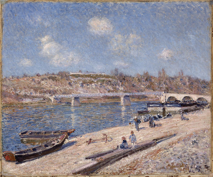阿尔弗雷德·西斯利(Alfred Sisley,法国画家)高清作品-《圣马梅海滩 (1884)》