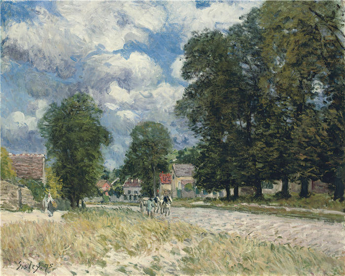 阿尔弗雷德·西斯利(Alfred Sisley,法国画家)高清作品-《马利-勒罗伊之路(1875年)》
