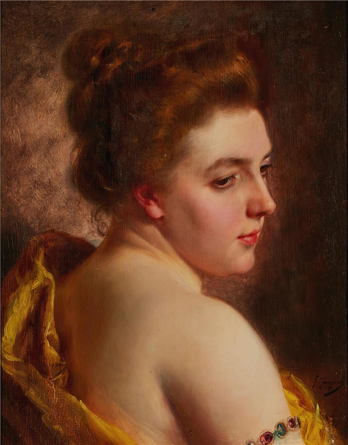 古斯塔夫·让·雅凯（Gustave Jean Jacquet，法国画家）高清作品-《白肩》