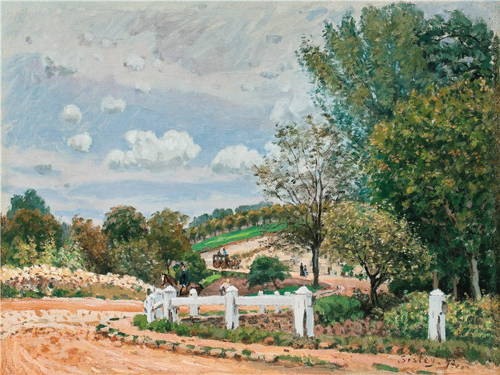 阿尔弗雷德·西斯利(Alfred Sisley,法国画家)高清作品-《维里埃之路 (1872)》
