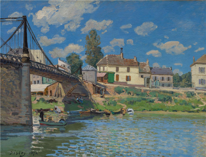 阿尔弗雷德·西斯利(Alfred Sisley,法国画家)高清作品-《桥(1872 年)》