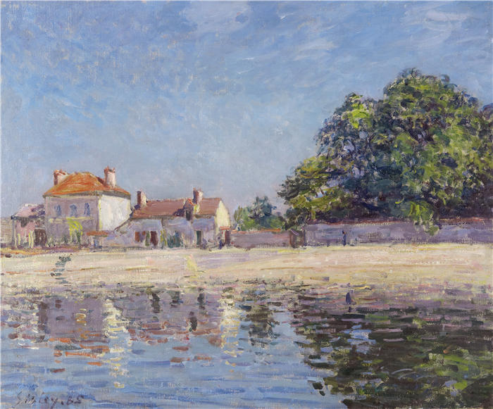 阿尔弗雷德·西斯利(Alfred Sisley,法国画家)高清作品-《圣马姆斯河畔(1885年)》