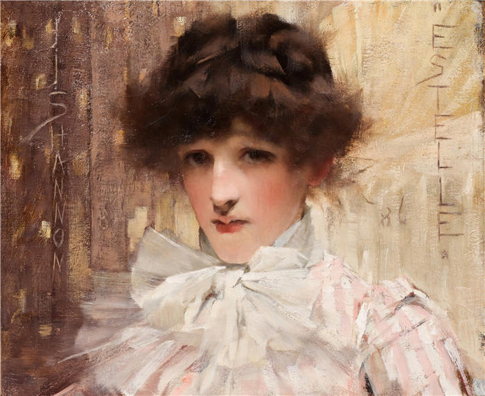 詹姆斯·杰布萨·香农 (James Jebusa Shannon,美国画家)高清作品-《埃斯特尔 (1886)》