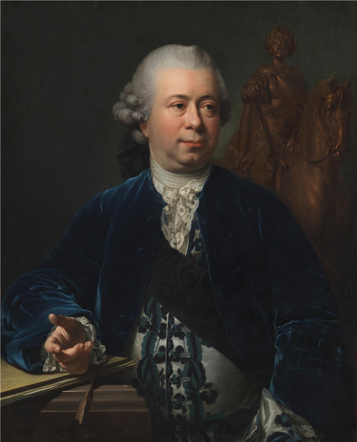 延斯·尤尔（Jens Juel，丹麦画家）高清作品-《雕塑家雅克-弗朗索瓦-约瑟夫·萨利 (1772)》
