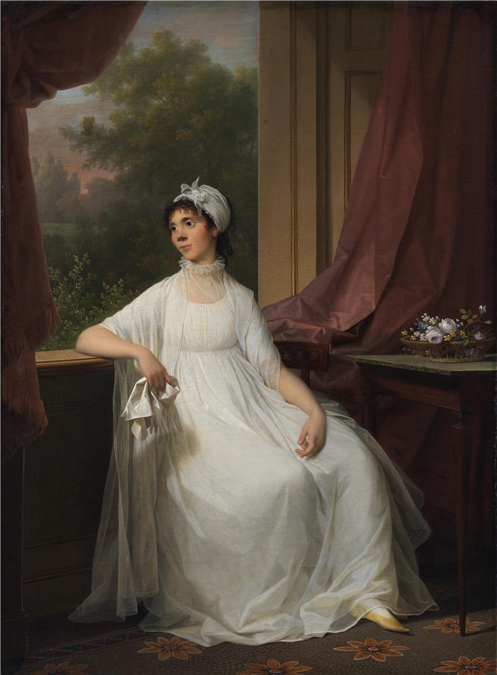 延斯·尤尔（Jens Juel，丹麦画家）高清作品-《格特鲁德·哈格 (Gertrud Hage) 的肖像 (1798 - 1801)》