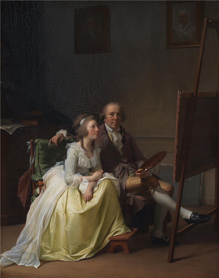 延斯·尤尔（Jens Juel，丹麦画家）高清作品-《艺术家和他的妻子(1791)》