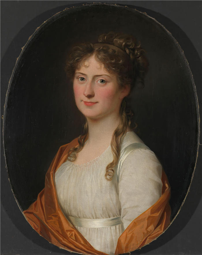 延斯·尤尔（Jens Juel，丹麦画家）高清作品-《一个女人的肖像（1801）》