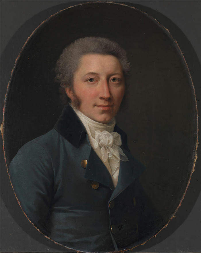 延斯·尤尔（Jens Juel，丹麦画家）高清作品-《一个男人的肖像（1801）》