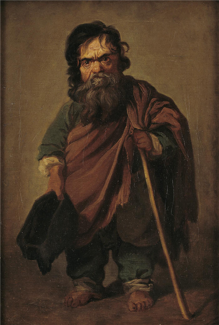 延斯·尤尔（Jens Juel，丹麦画家）高清作品-《罗马矮人弗朗切斯科·拉瓦伊（Francesco Ravai），被称为 Bajocco（1773 – 1776 年）》