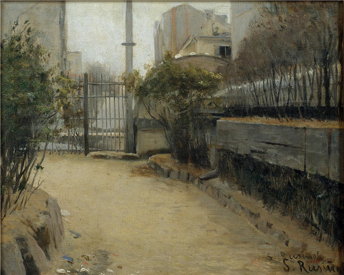 圣地亚哥·鲁西尼奥尔（Santiago Rusiñol，西班牙画家）高清作品-《蒙马特花园（1890 年至 1891 年）》