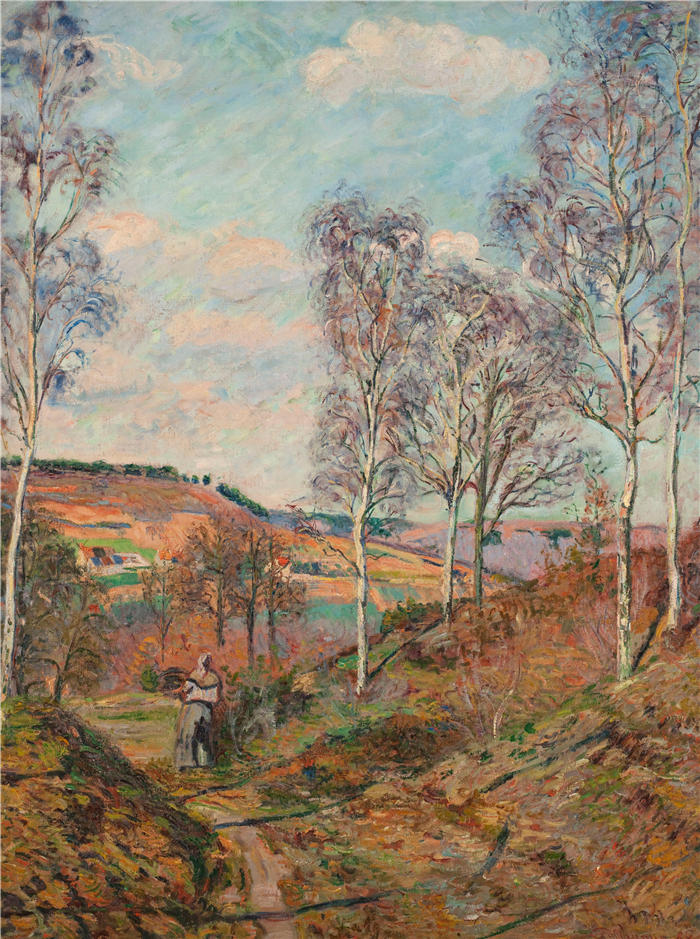 让·巴蒂斯特·阿曼德·纪尧姆（Jean Baptiste Armand Guillaumin，法国画家）高清作品-《山谷之路（1885年）》