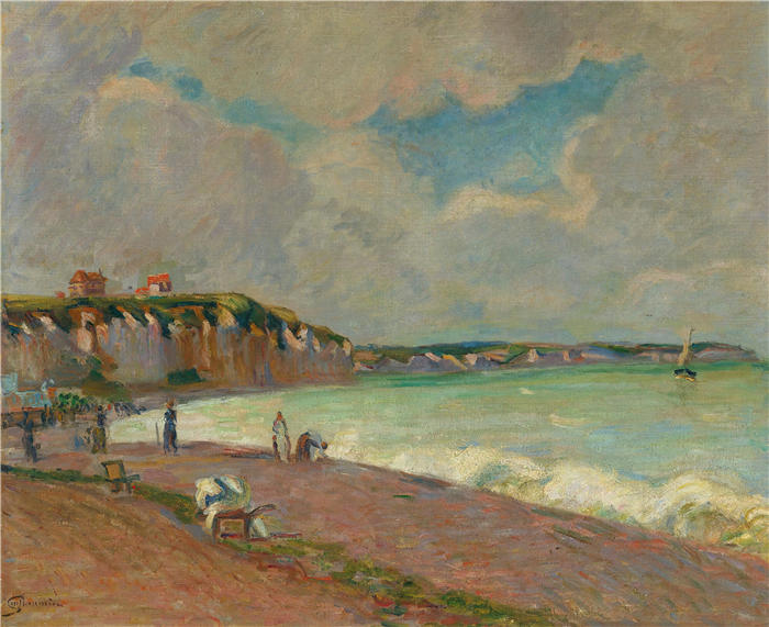 让·巴蒂斯特·阿曼德·纪尧姆(Jean Baptiste Armand Guillaumin,法国画家)高清作品-《Paysage De La Manche(约 1890 年)》