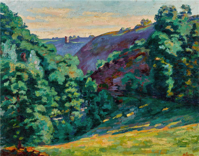 让·巴蒂斯特·阿曼德·纪尧姆（Jean Baptiste Armand Guillaumin，法国画家）高清作品-《疯狂的峡谷 (1910)》