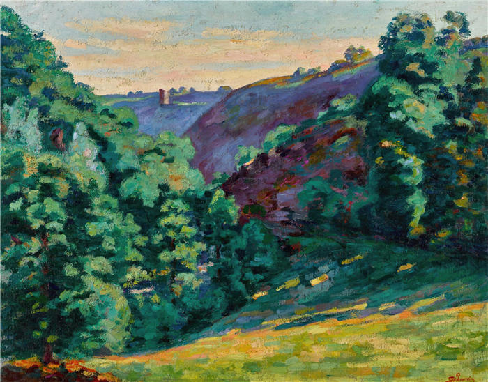 让·巴蒂斯特·阿曼德·纪尧姆(Jean Baptiste Armand Guillaumin,法国画家)高清作品-《疯狂的峡谷 (1910)》