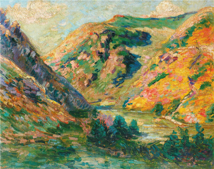 让·巴蒂斯特·阿曼德·纪尧姆（Jean Baptiste Armand Guillaumin，法国画家）高清作品-《卢德山谷的卡罗尔（1902年）》