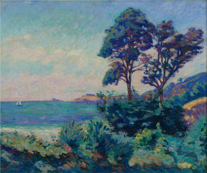 让·巴蒂斯特·阿曼德·纪尧姆（Jean Baptiste Armand Guillaumin，法国画家）高清作品-《圣帕莱海军（约1900年）》