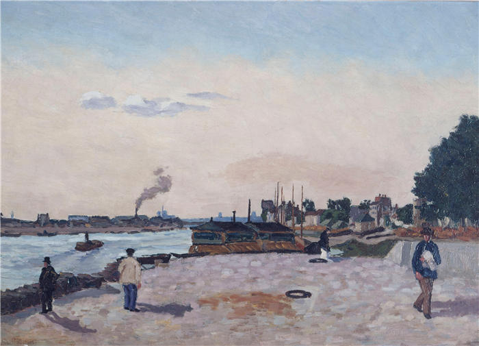 让·巴蒂斯特·阿曼德·纪尧姆（Jean Baptiste Armand Guillaumin，法国画家）高清作品-《贝西码头（1874年）》