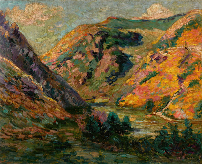 让·巴蒂斯特·阿曼德·纪尧姆（Jean Baptiste Armand Guillaumin，法国画家）高清作品-《卢德山谷的卡罗尔（1902年）(1)》