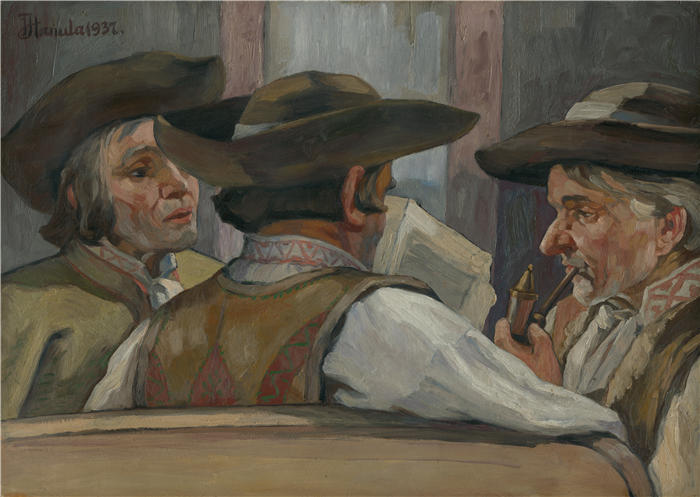 约瑟夫·哈努拉（Jozef Hanula，斯洛伐克画家）高清作品-《政治家 (1937)》