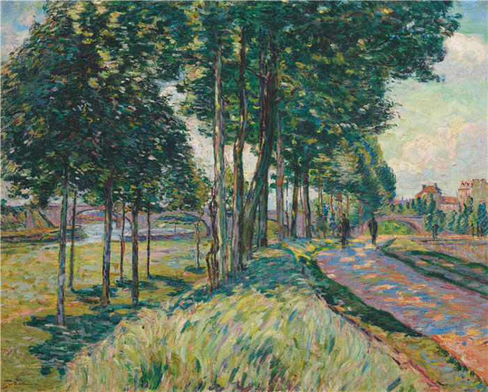 让·巴蒂斯特·阿曼德·纪尧姆（Jean Baptiste Armand Guillaumin，法国画家）高清作品-《塞纳河到查伦顿（约1880年）》