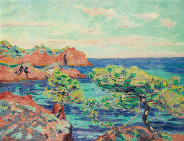 让·巴蒂斯特·阿曼德·纪尧姆(Jean Baptiste Armand Guillaumin,法国画家)高清作品-《勒特拉亚斯(约 1905 年)》