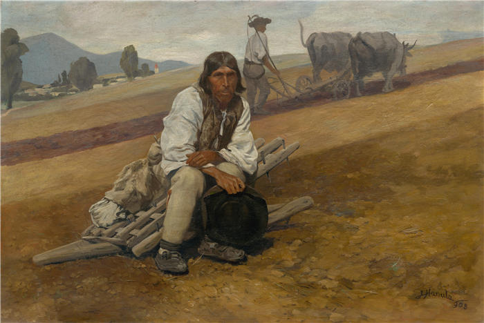 约瑟夫·哈努拉（Jozef Hanula，斯洛伐克画家）高清作品-《故土，二（1908）》