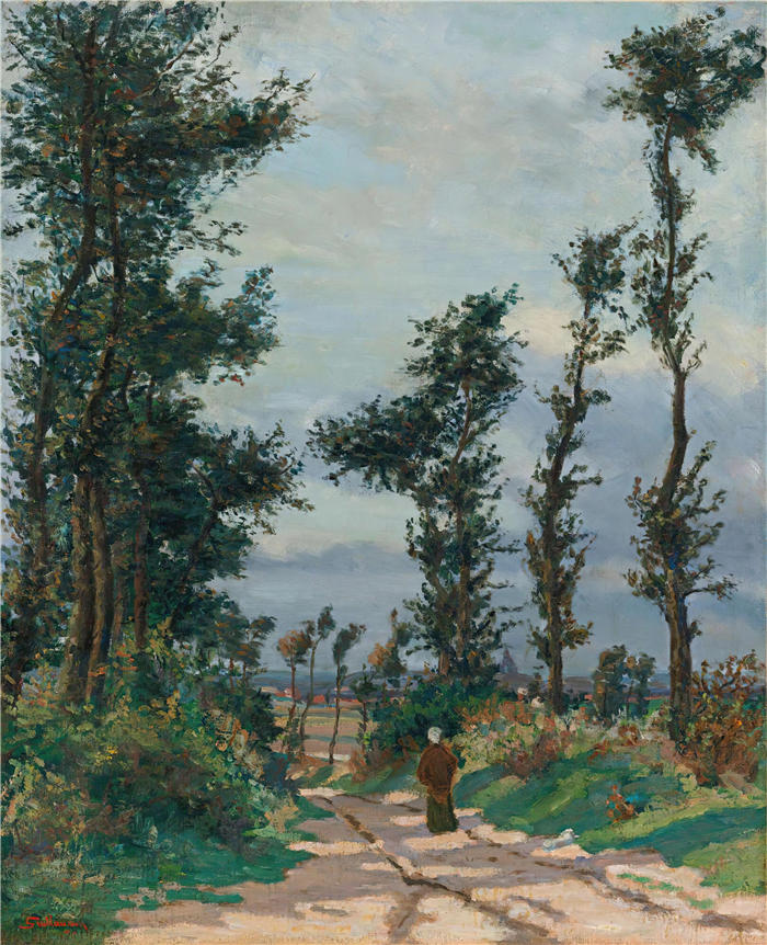 让·巴蒂斯特·阿曼德·纪尧姆（Jean Baptiste Armand Guillaumin，法国画家）高清作品-《法国风景（1871）》