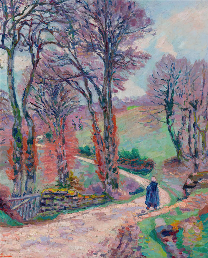 让·巴蒂斯特·阿曼德·纪尧姆(Jean Baptiste Armand Guillaumin,法国画家)高清作品-《Paysage De La Creuse(约 1902 年)》