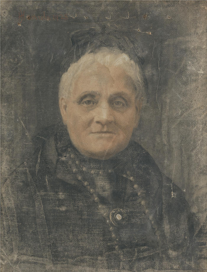 约瑟夫·哈努拉（Jozef Hanula，斯洛伐克画家）高清作品-《一个女人的肖像（1928）》