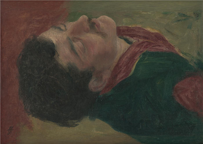 约瑟夫·哈努拉(Jozef Hanula,斯洛伐克画家)高清作品-《人头研究(1890 年)》
