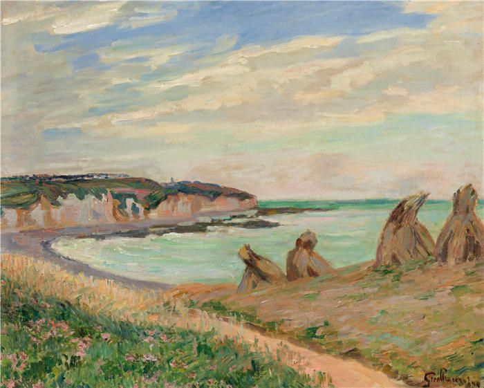 让·巴蒂斯特·阿曼德·纪尧姆（Jean Baptiste Armand Guillaumin，法国画家）高清作品-《英吉利海峡景观（约1902年）》