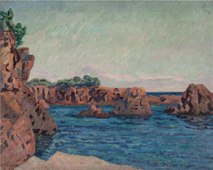 让·巴蒂斯特·阿曼德·纪尧姆（Jean Baptiste Armand Guillaumin，法国画家）高清作品-《阿盖的岩石（1895年）》