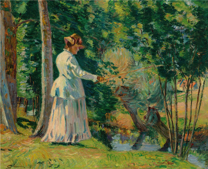 让·巴蒂斯特·阿曼德·纪尧姆（Jean Baptiste Armand Guillaumin，法国画家）高清作品-《纪尧敏夫人（约1894年）》