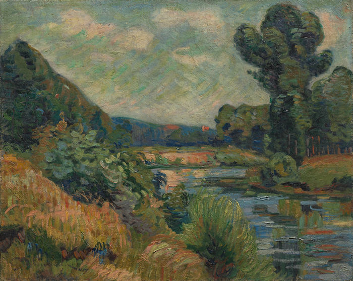 让·巴蒂斯特·阿曼德·纪尧姆(Jean Baptiste Armand Guillaumin,法国画家)高清作品-《Charenton 的马恩河畔(约 1895 年)》