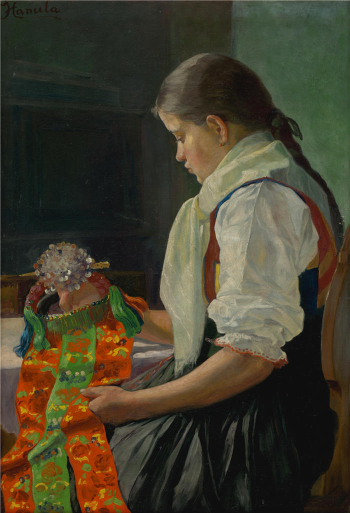 约瑟夫·哈努拉（Jozef Hanula，斯洛伐克画家）高清作品-《卫星（1906-1926）》
