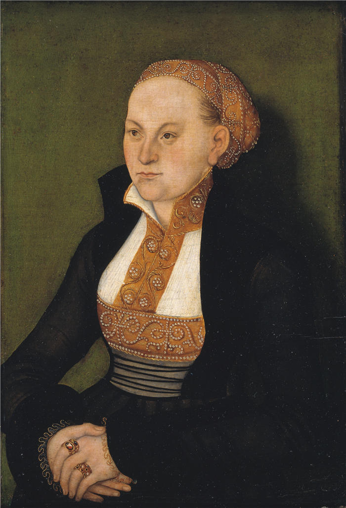 老卢卡斯·克拉纳赫（Lucas Cranach the Elder，德国画家）高清作品-《一位女士的肖像 (1532 – 1535)》