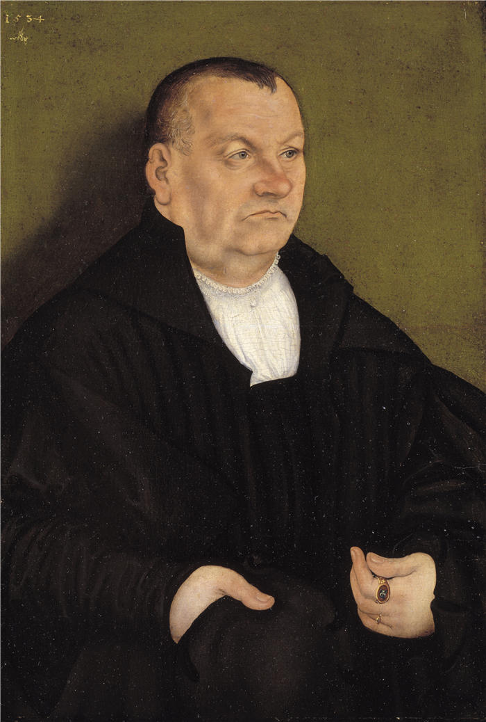老卢卡斯·克拉纳赫（Lucas Cranach the Elder，德国画家）高清作品-《一个男人的肖像（1534）》