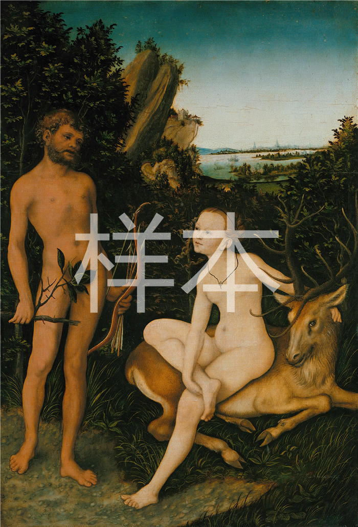 老卢卡斯·克拉纳赫(Lucas Cranach the Elder,德国画家)高清作品-《阿波罗和戴安娜(1530)》