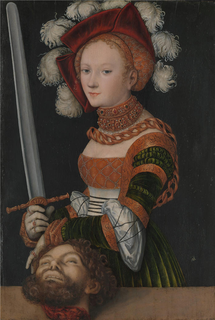 老卢卡斯·克拉纳赫（Lucas Cranach the Elder，德国画家）高清作品-《朱迪思与荷罗弗尼的头（约 1530 年）》