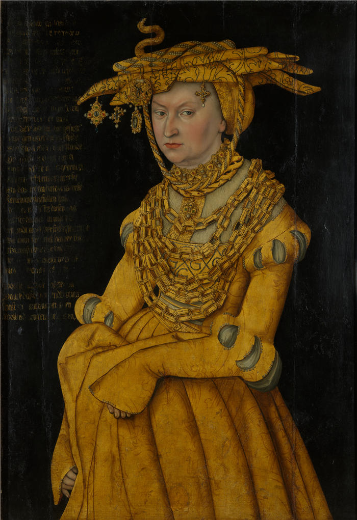 老卢卡斯·克拉纳赫(Lucas Cranach the Elder,德国画家)高清作品-《凯瑟琳公爵夫人的肖像》