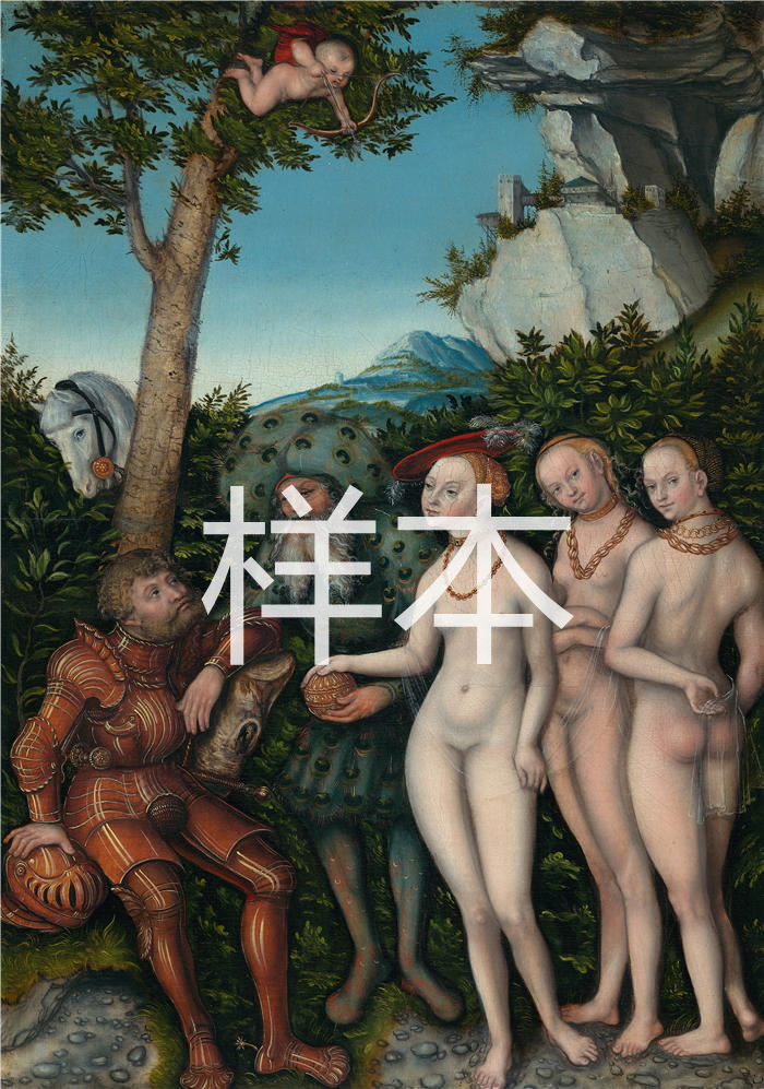 老卢卡斯·克拉纳赫（Lucas Cranach the Elder，德国画家）高清作品-《巴黎审判 (1530)》