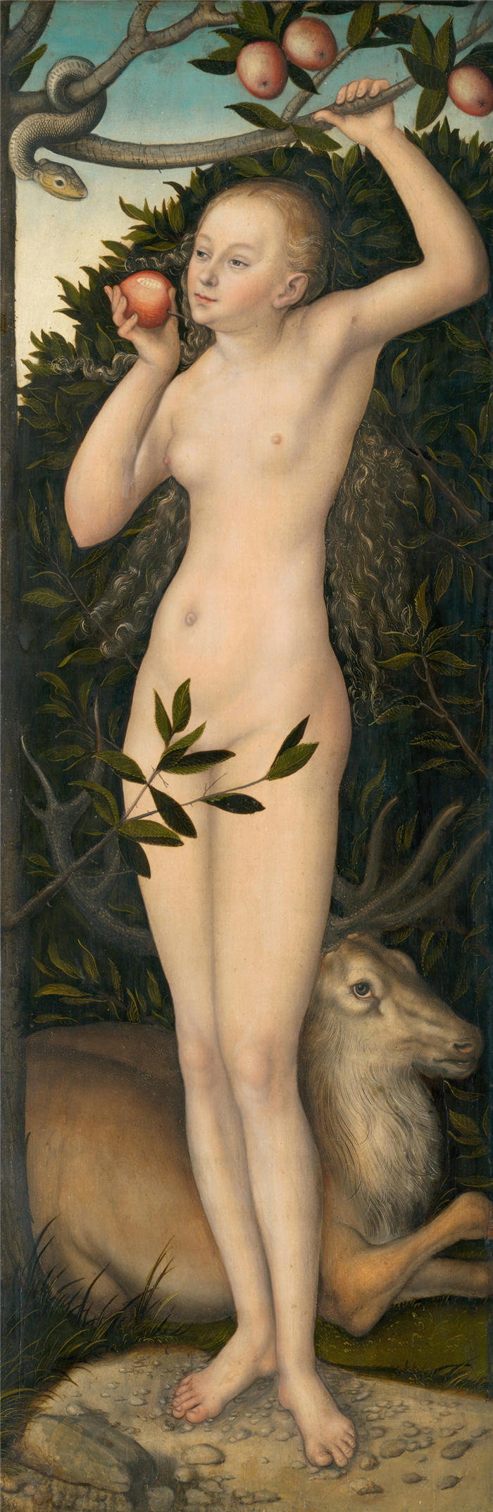 老卢卡斯·克拉纳赫（Lucas Cranach the Elder，德国画家）高清作品-《夏娃（1533-37）》