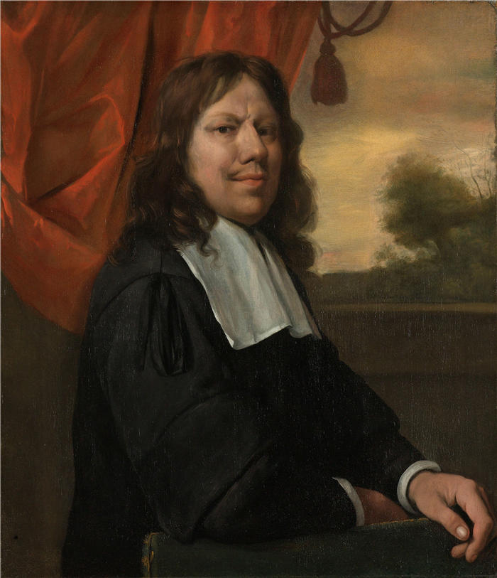 扬·斯汀（Jan Steen，荷兰画家）高清作品-《自画像（约 1670 年）》