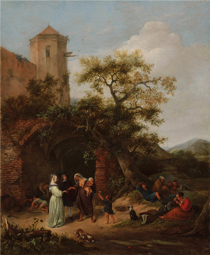 扬·斯汀(Jan Steen,荷兰画家)高清作品-《算命先生 (c. 1650 - 1654)》